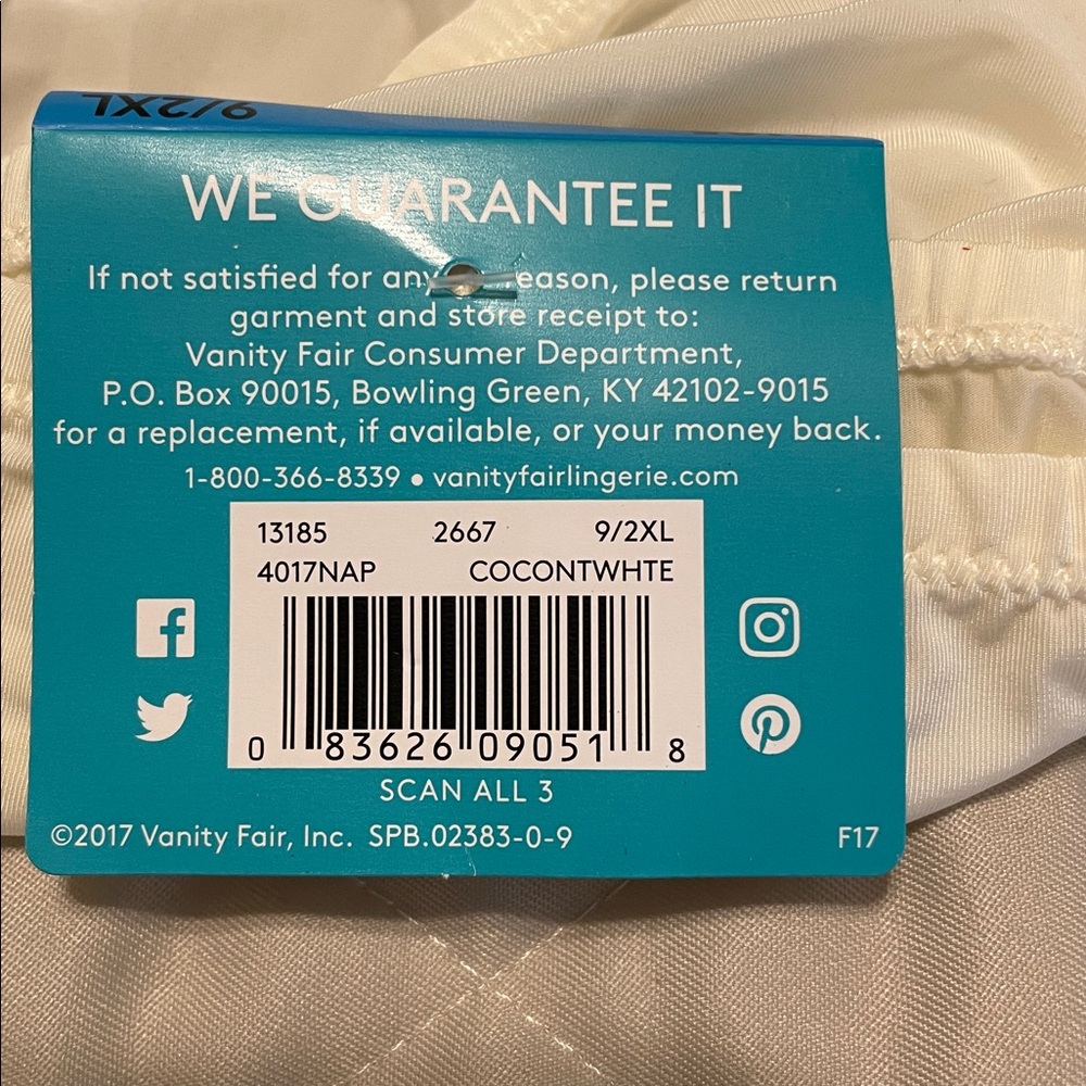 Vanity Fair White Breathable Hi-Cut Briefs - Picture 3 of 3
